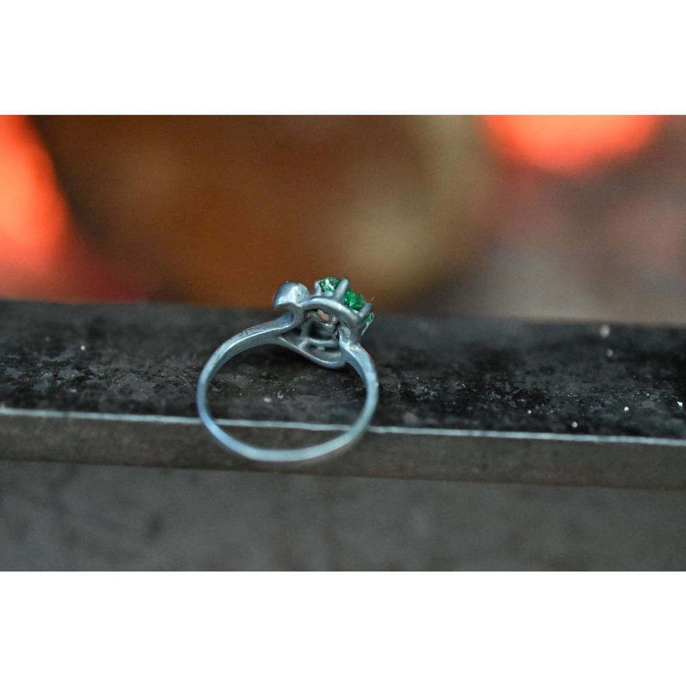 Unique Natural Raw Emerald Ring Raw Sapphire Engagement Ring Rough Emera… - Picture 3 of 4